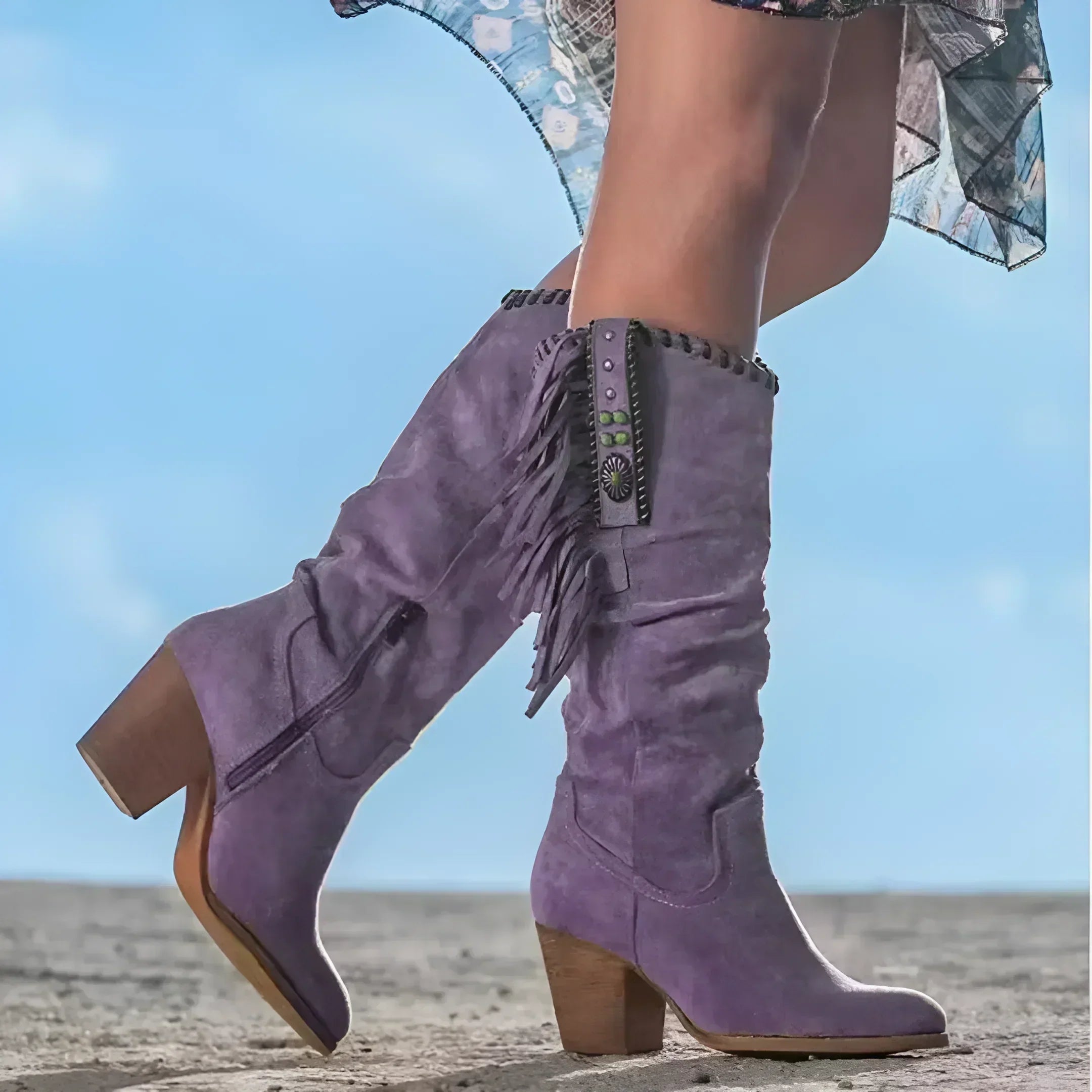 HARLOW™ Classic Fringe Western Boots - Timeless Style with Western Charm