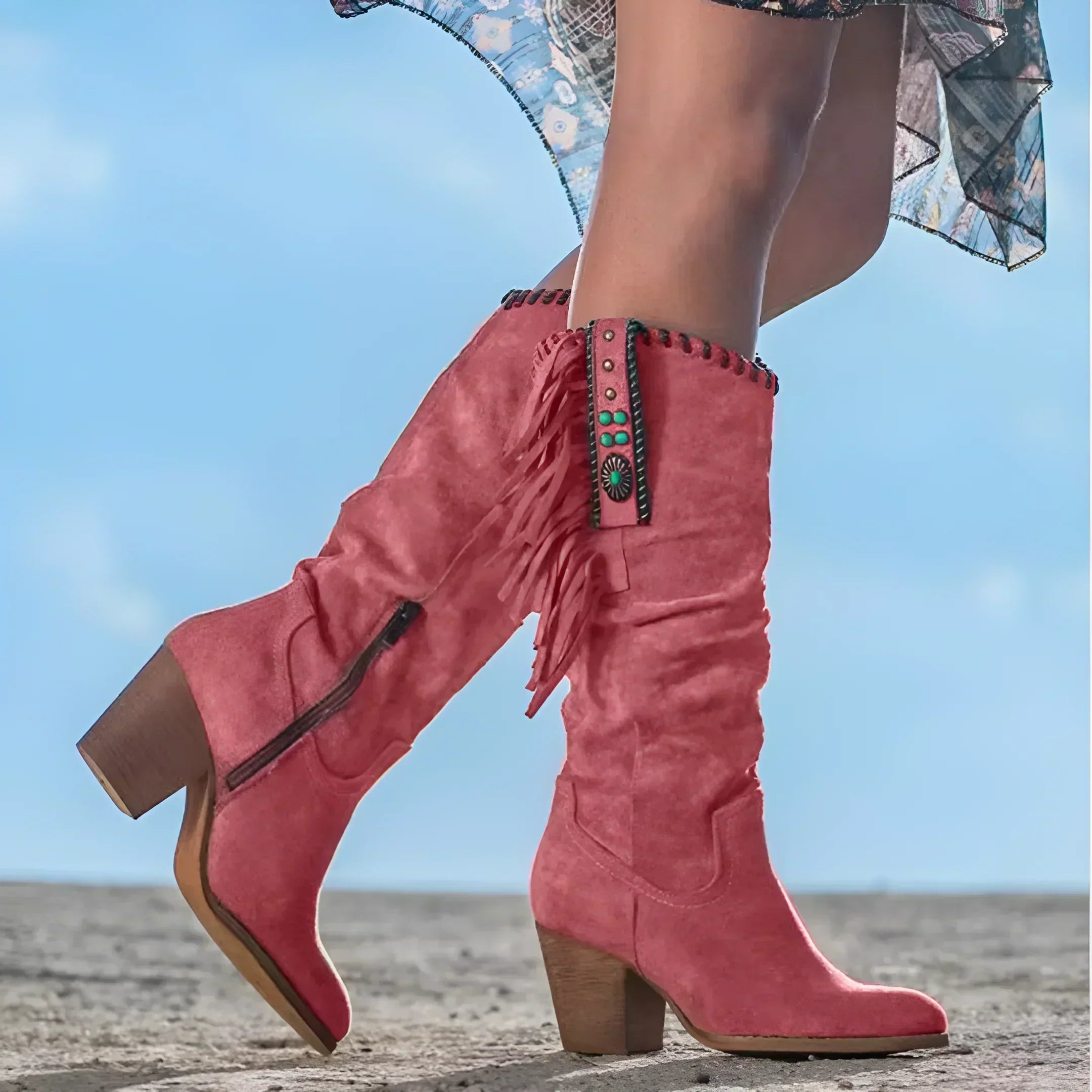 HARLOW™ Classic Fringe Western Boots - Timeless Style with Western Charm