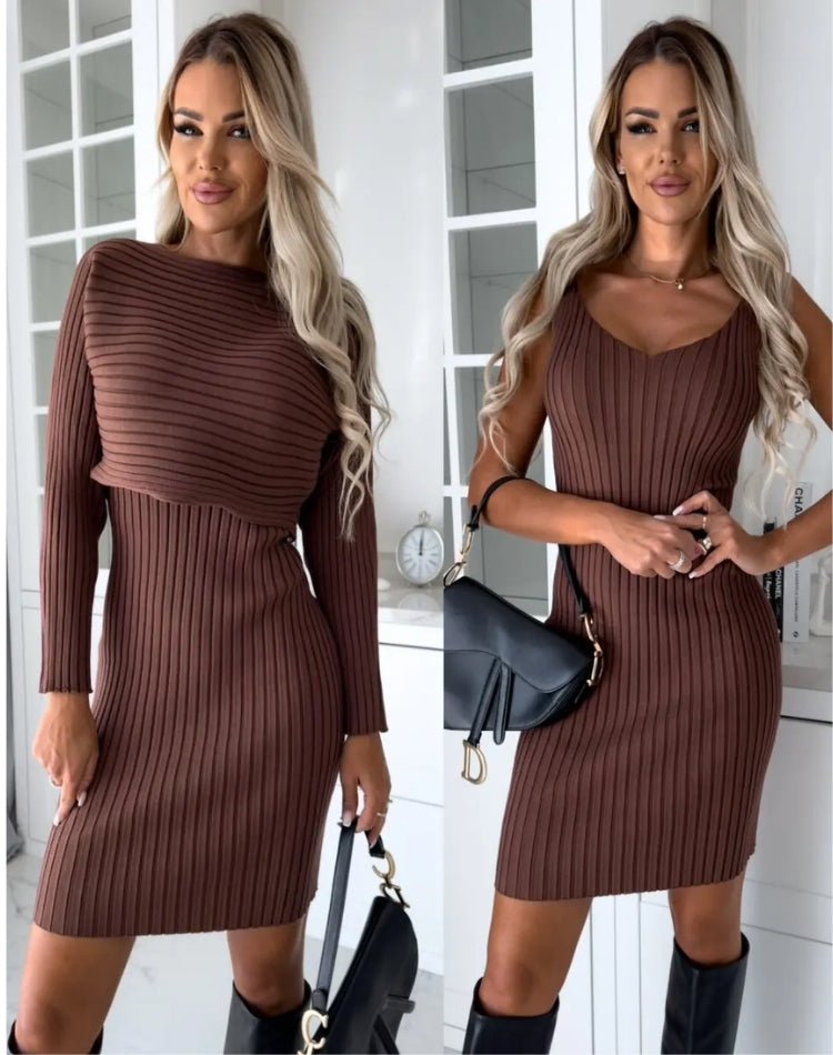 LARISSA™ Ribbed Knit Two-Piece Set - Effortless Comfort & Sleek Style
