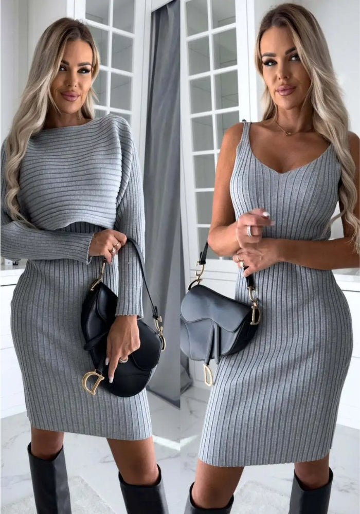 LARISSA™ Ribbed Knit Two-Piece Set - Effortless Comfort & Sleek Style