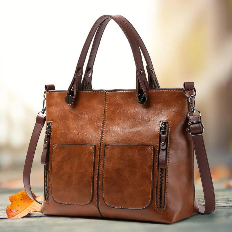 LIVIA™ Classic Leather Handbag – Timeless Style, Everyday Luxury