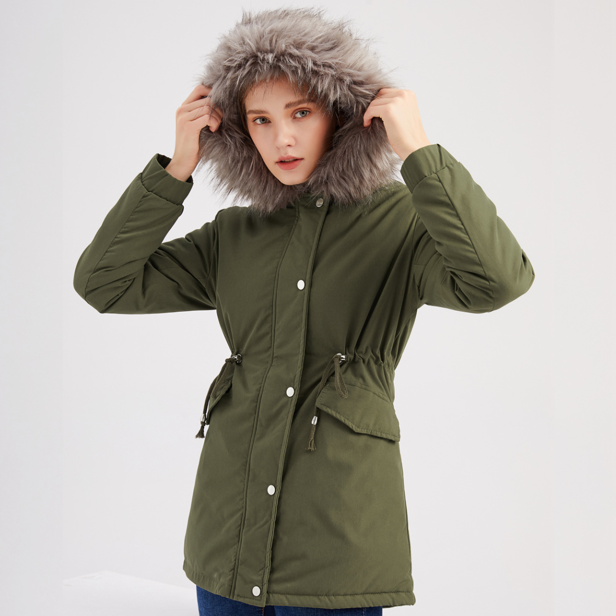 MARINA™ Velvet-Trimmed Parka - Cozy Warmth & Luxe Comfort