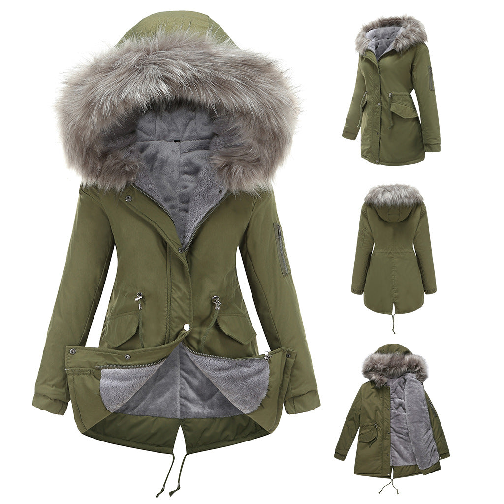 MARINA™ Velvet-Trimmed Parka - Cozy Warmth & Luxe Comfort