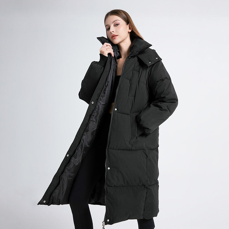GIGATY™ Classic Hooded Long Puffer Coat – Timeless Warmth and Modern Style