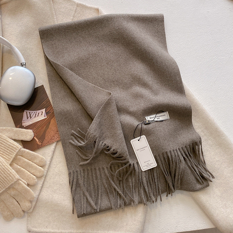 KHIONNE™ Cozy Soft Plain Tassel Scarf & Shawl