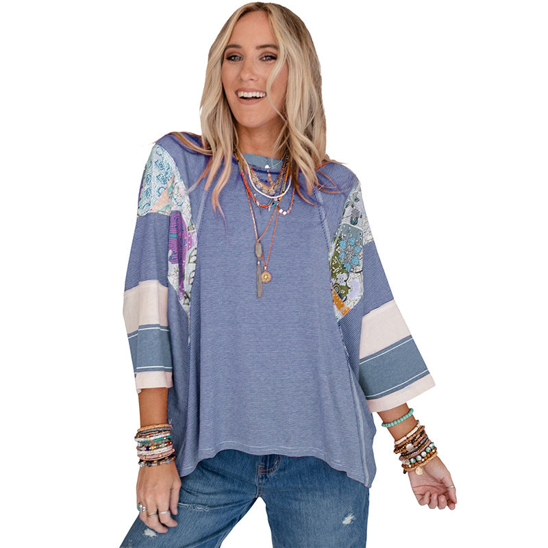 BAILEY™ Featherweight Patchwork Batwing Top - Effortless, Airy Style