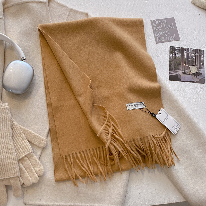 KHIONNE™ Cozy Soft Plain Tassel Scarf & Shawl