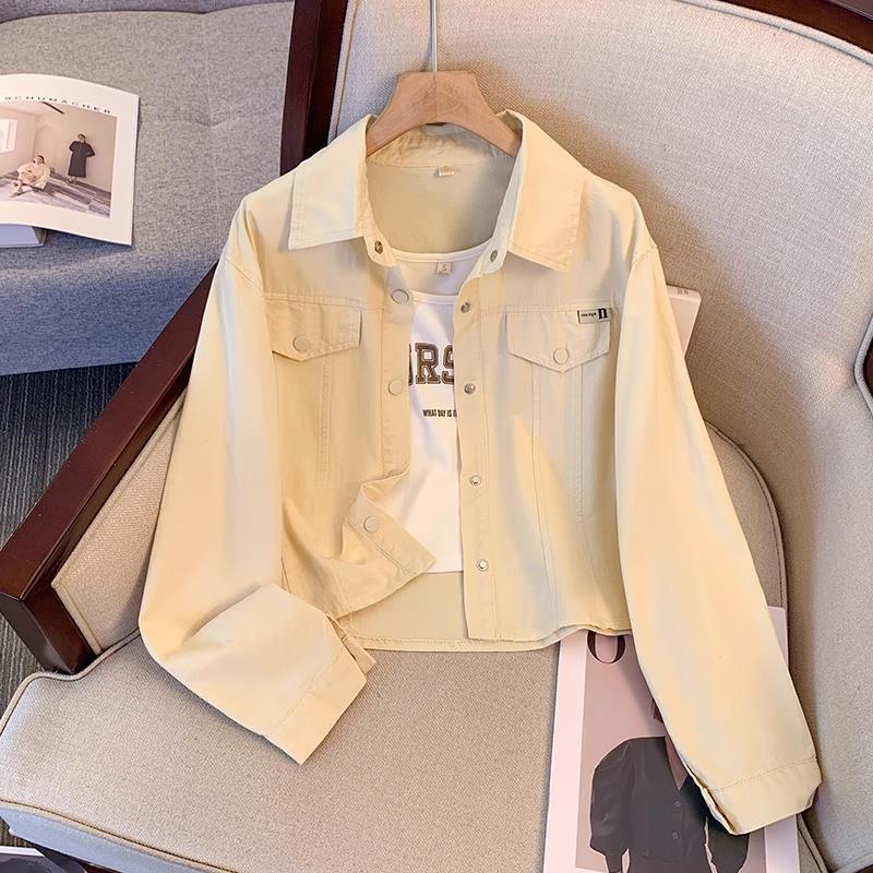 LUCRET™ Casual Long-Sleeve Collared Crop Jacket – Effortless Everyday Style