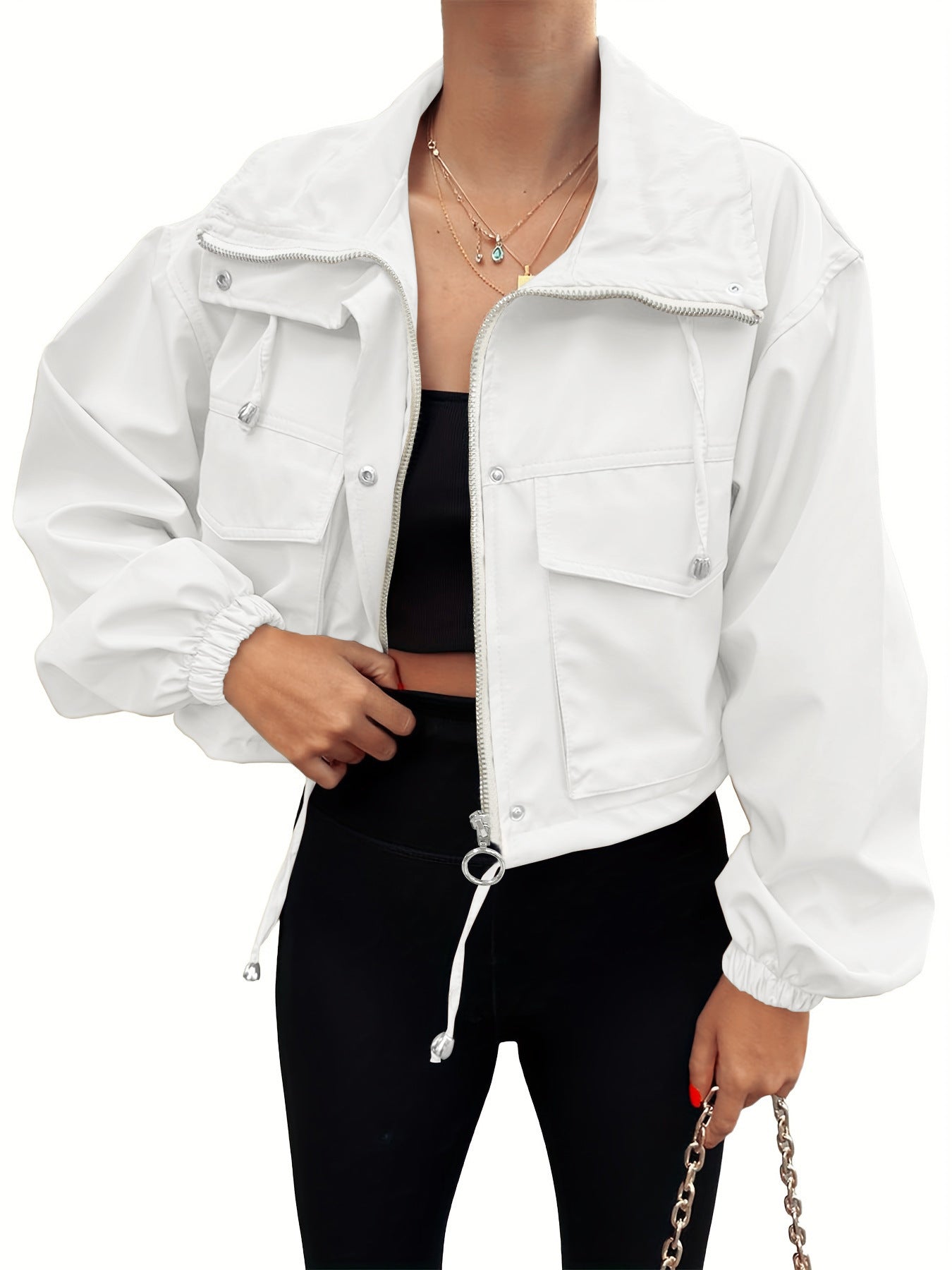 AGAPITA™ Featherweight Zip-Up Cropped Jacket
