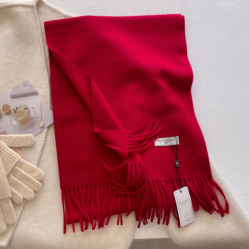 KHIONNE™ Cozy Soft Plain Tassel Scarf & Shawl