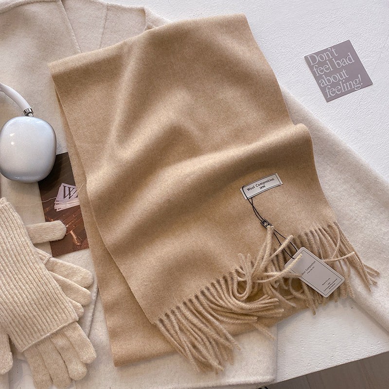 KHIONNE™ Cozy Soft Plain Tassel Scarf & Shawl