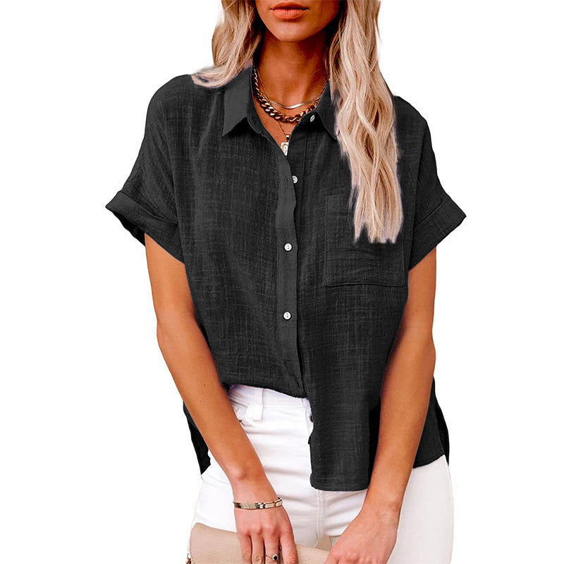 AUDRINE™ Cozy Casual Button-Up Blouse - Effortless Everyday Style