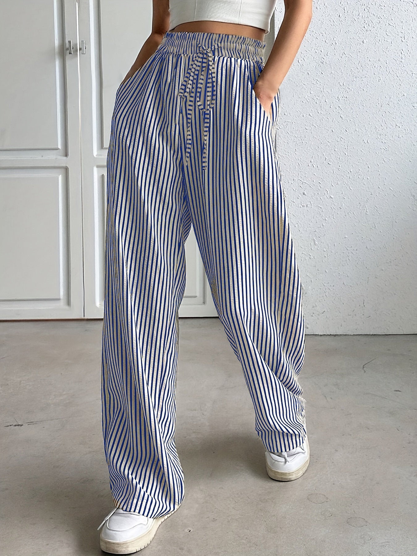 TAITE™ - Effortless Summer Striped Relaxed-Fit Bottoms