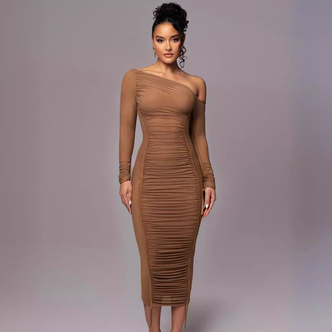 BENTE™ Sophisticated Bodycon Long-Sleeve Midi Dress