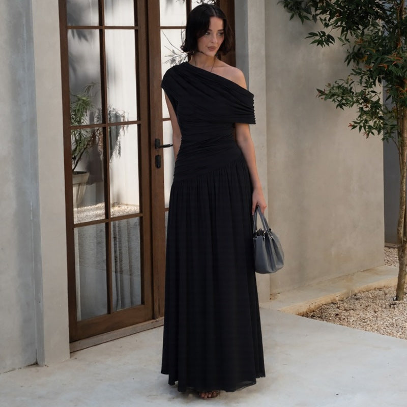 ROSETTA™: Elegant One-Shoulder Evening Maxi Dress for Effortless Glamour