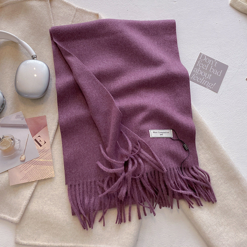 KHIONNE™ Cozy Soft Plain Tassel Scarf & Shawl