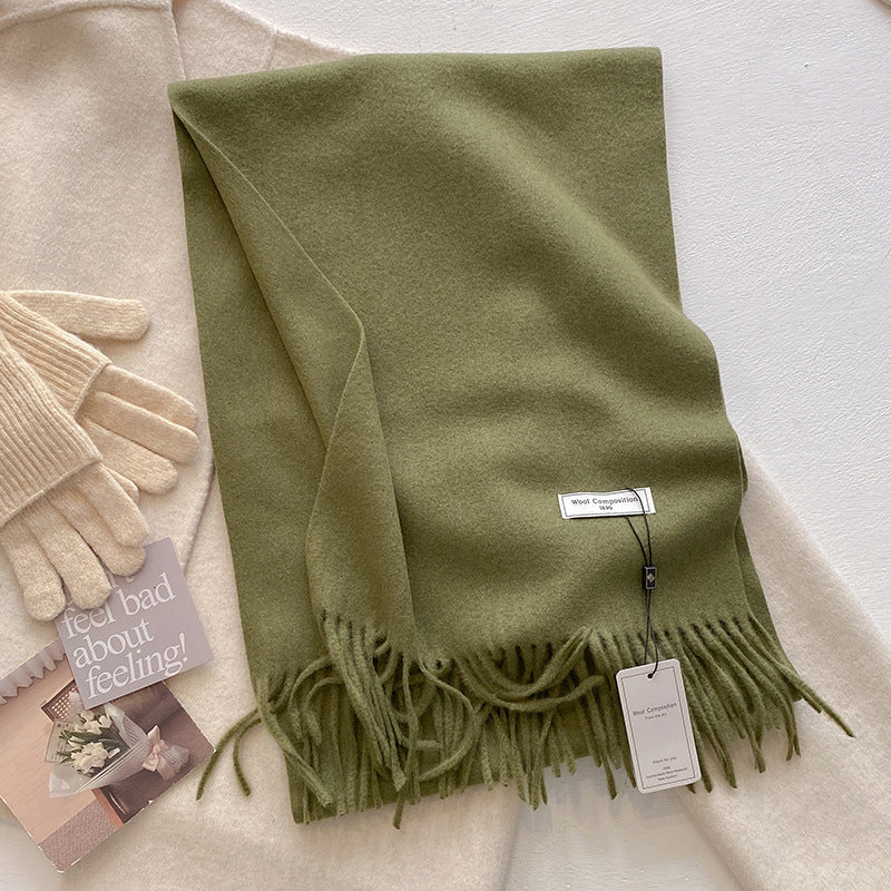 KHIONNE™ Cozy Soft Plain Tassel Scarf & Shawl