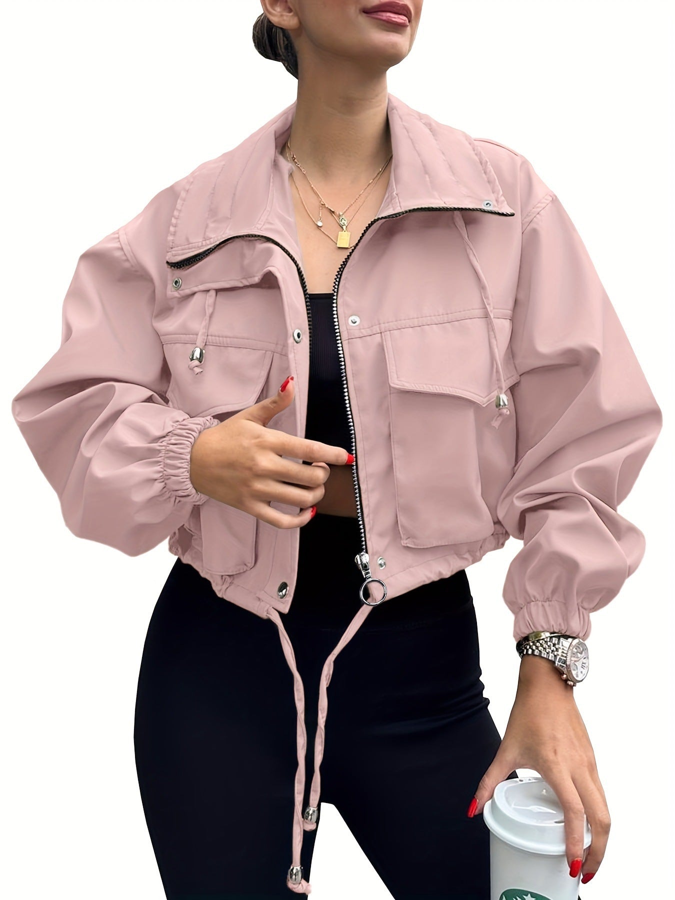 AGAPITA™ Featherweight Zip-Up Cropped Jacket