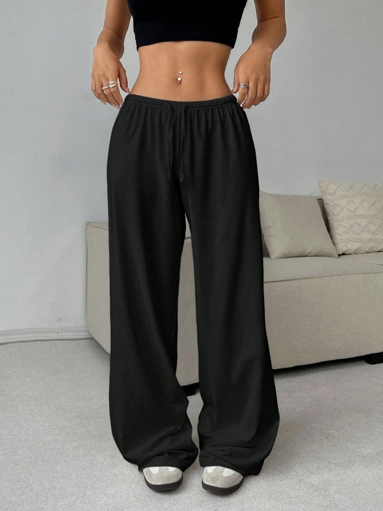 QOVELA™ Casual Adjustable Drawstring Wide-Leg Pants