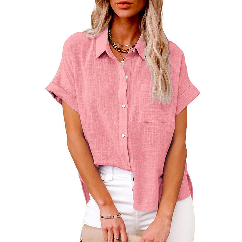 AUDRINE™ Cozy Casual Button-Up Blouse - Effortless Everyday Style