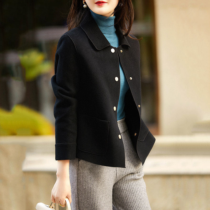 ADELAIDE™ Cozy Button-Front Long-Sleeve Collared Coat – Warmth and Effortless Style