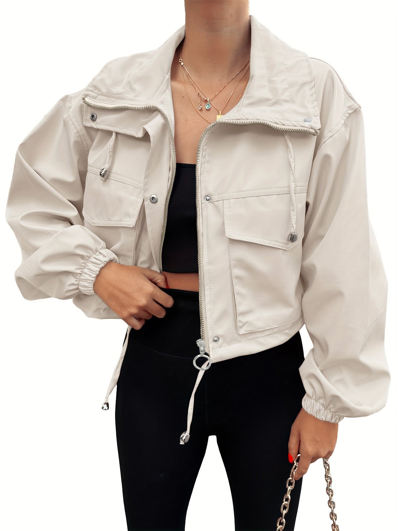 AGAPITA™ Featherweight Zip-Up Cropped Jacket