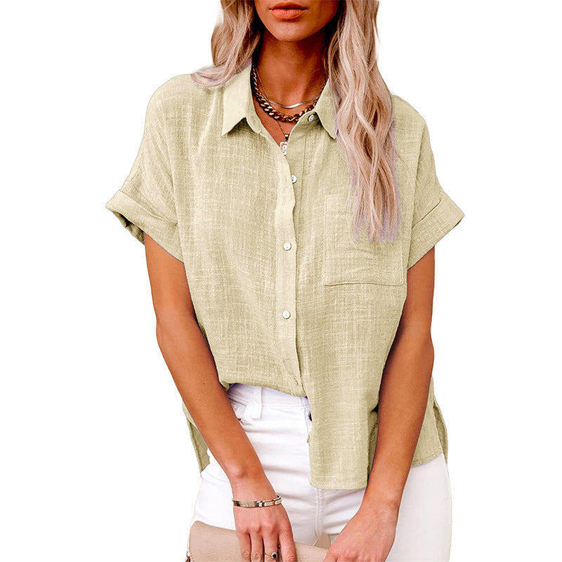 AUDRINE™ Cozy Casual Button-Up Blouse - Effortless Everyday Style