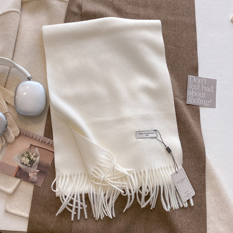 KHIONNE™ Cozy Soft Plain Tassel Scarf & Shawl