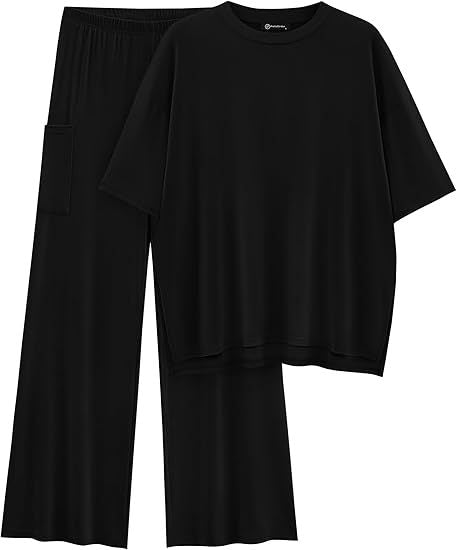 FILTA™ Casual Basic Top & Elastic-Waist Pants Set - Effortless Everyday Comfort