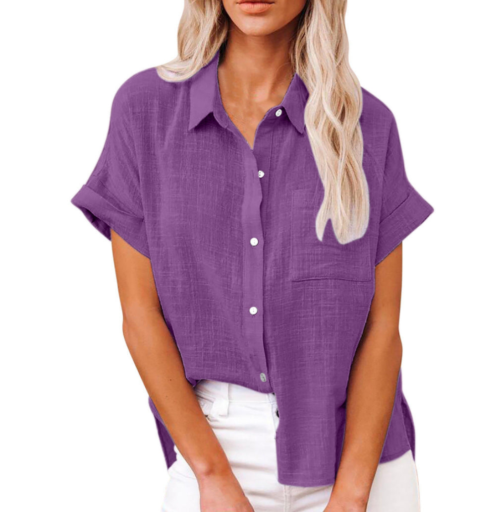 AUDRINE™ Cozy Casual Button-Up Blouse - Effortless Everyday Style
