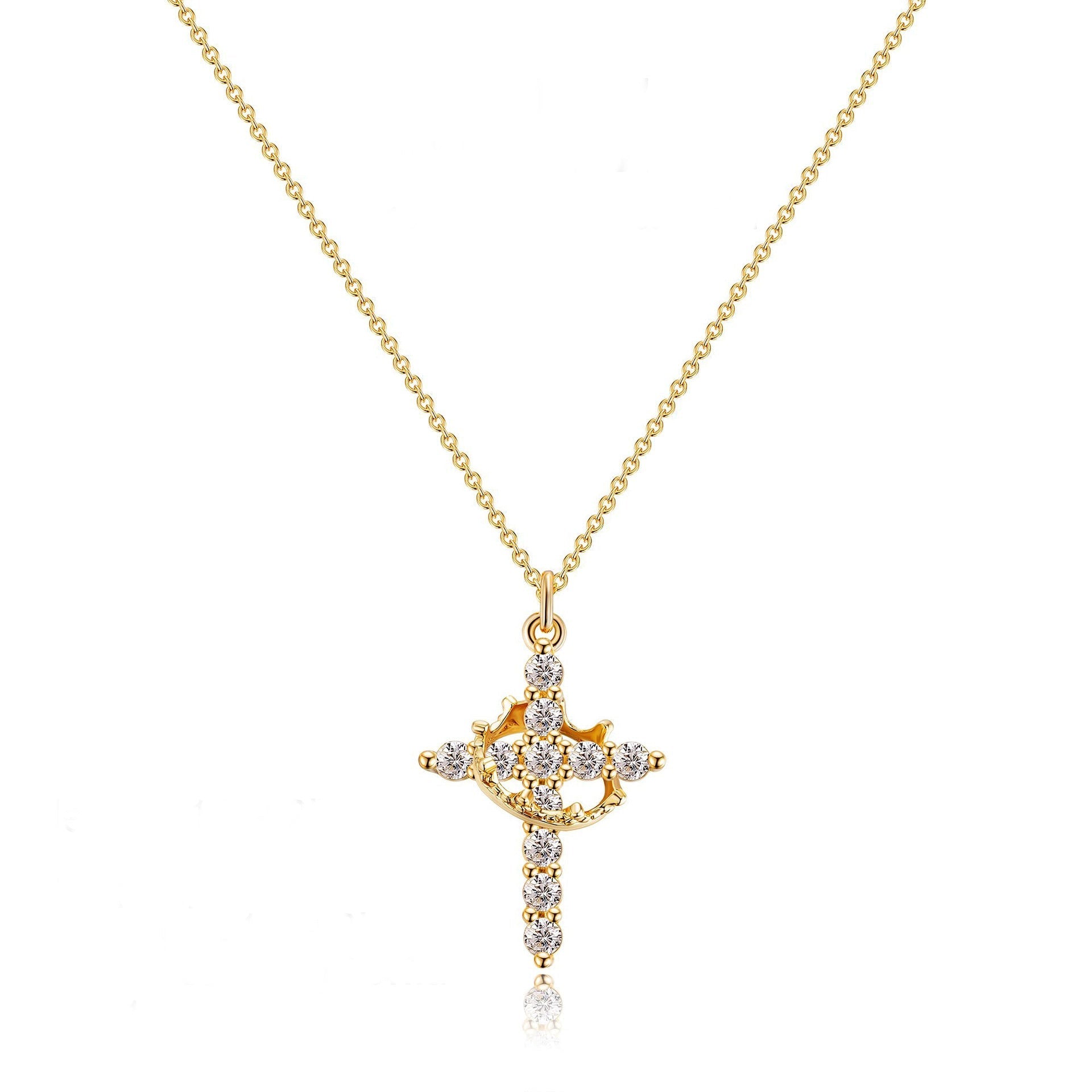CLARISSE™ Timeless Cross & Crown Necklace
