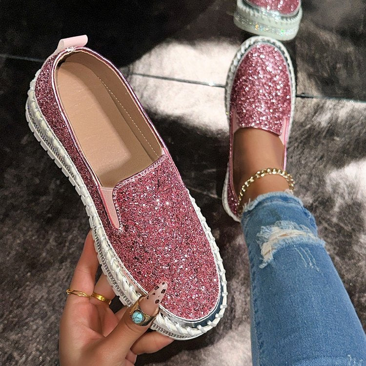 RUBEA™ Glitter Slip-On Loafers – Effortless Everyday Style & All-Day Comfort