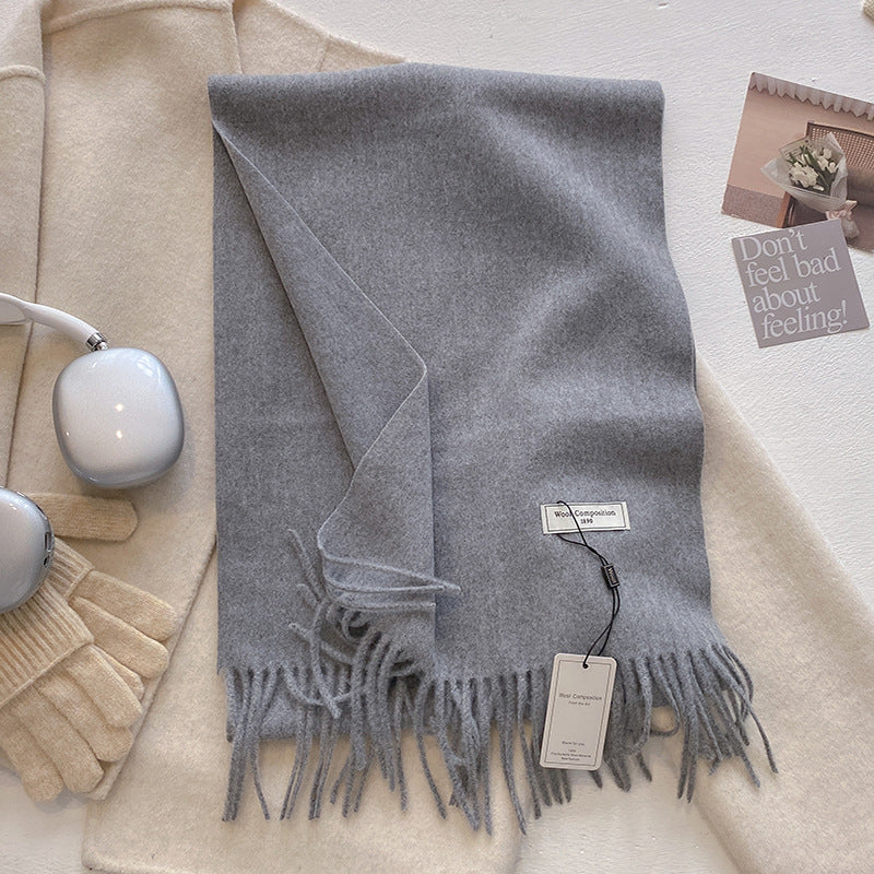 KHIONNE™ Cozy Soft Plain Tassel Scarf & Shawl