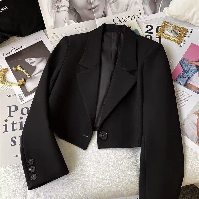 CORALIE™ Sophisticated Cropped Blazer - Sleek Tailoring for Effortless Elegance