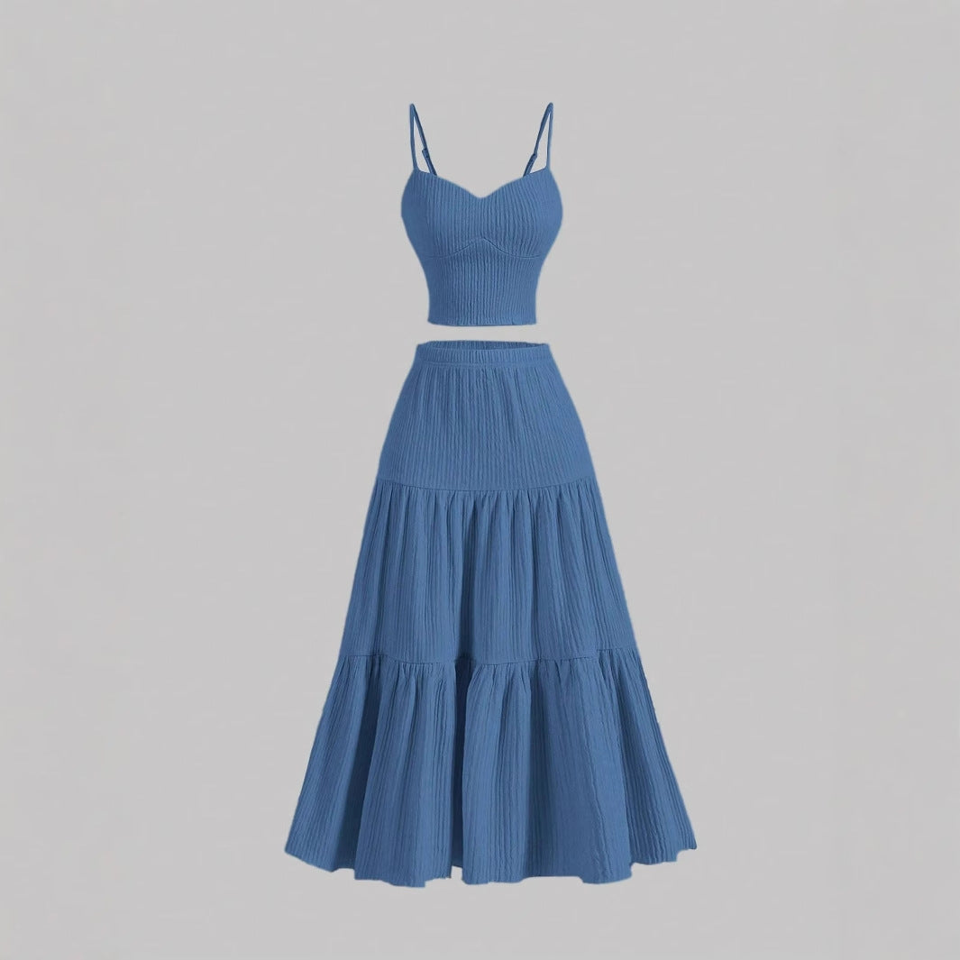 DALI™ Cozy Sleeveless Crop Top & A-Line Skirt Set