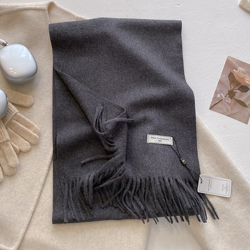 KHIONNE™ Cozy Soft Plain Tassel Scarf & Shawl