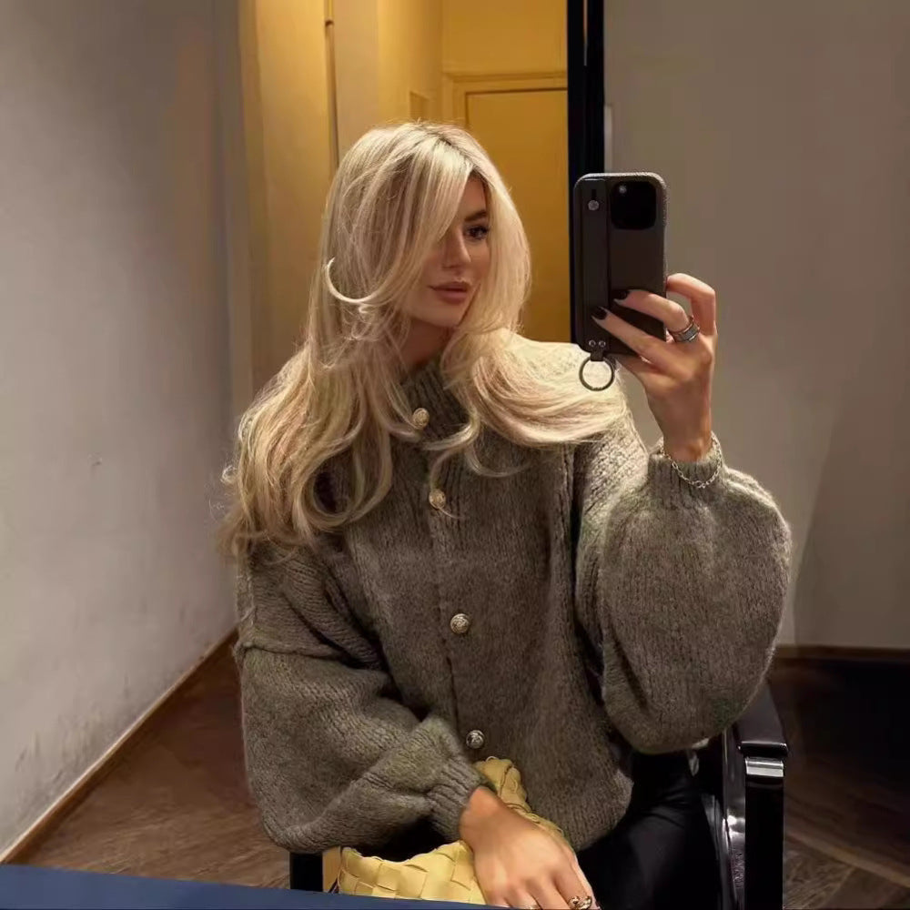 GANI™ – Classic Button-Up Long-Sleeve Cardigan