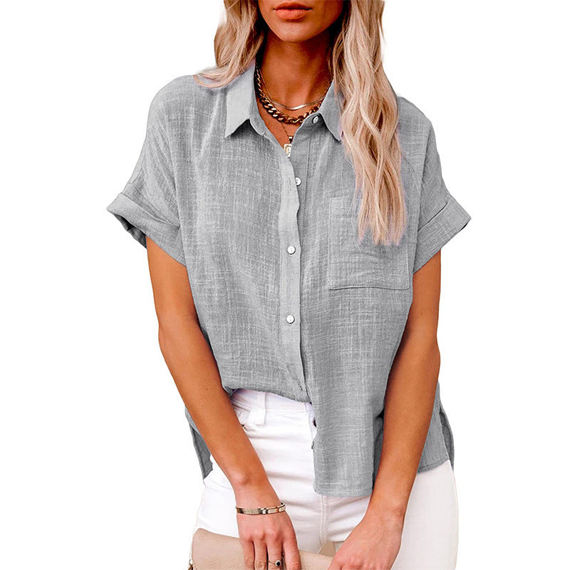 AUDRINE™ Cozy Casual Button-Up Blouse - Effortless Everyday Style