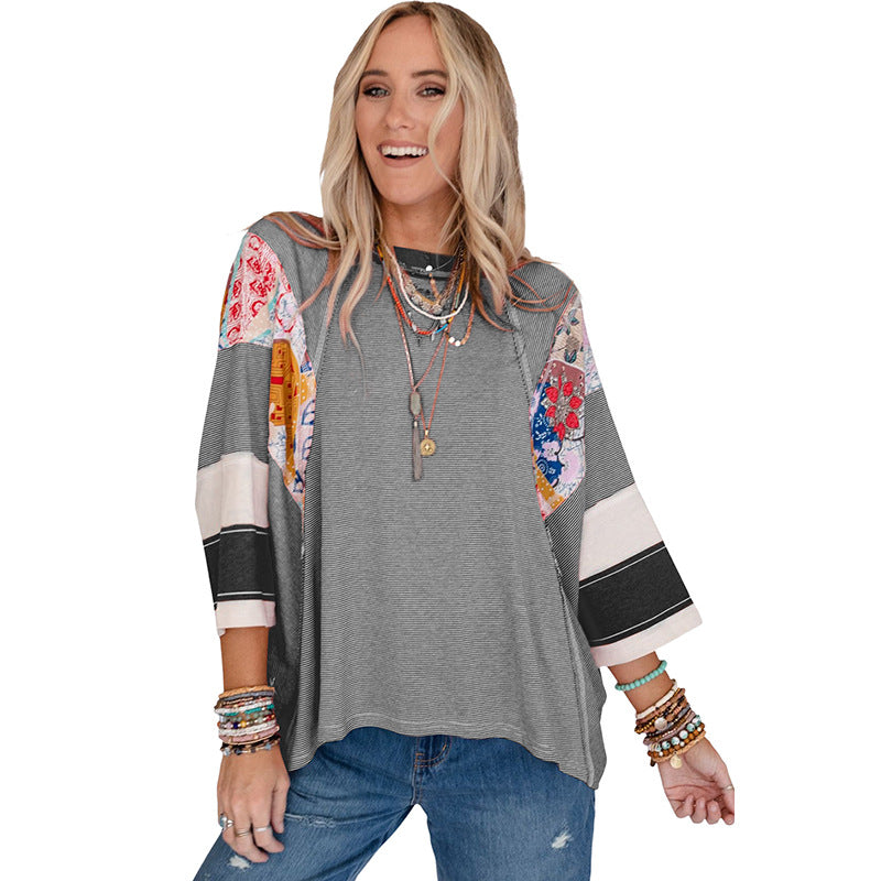 BAILEY™ Featherweight Patchwork Batwing Top - Effortless, Airy Style