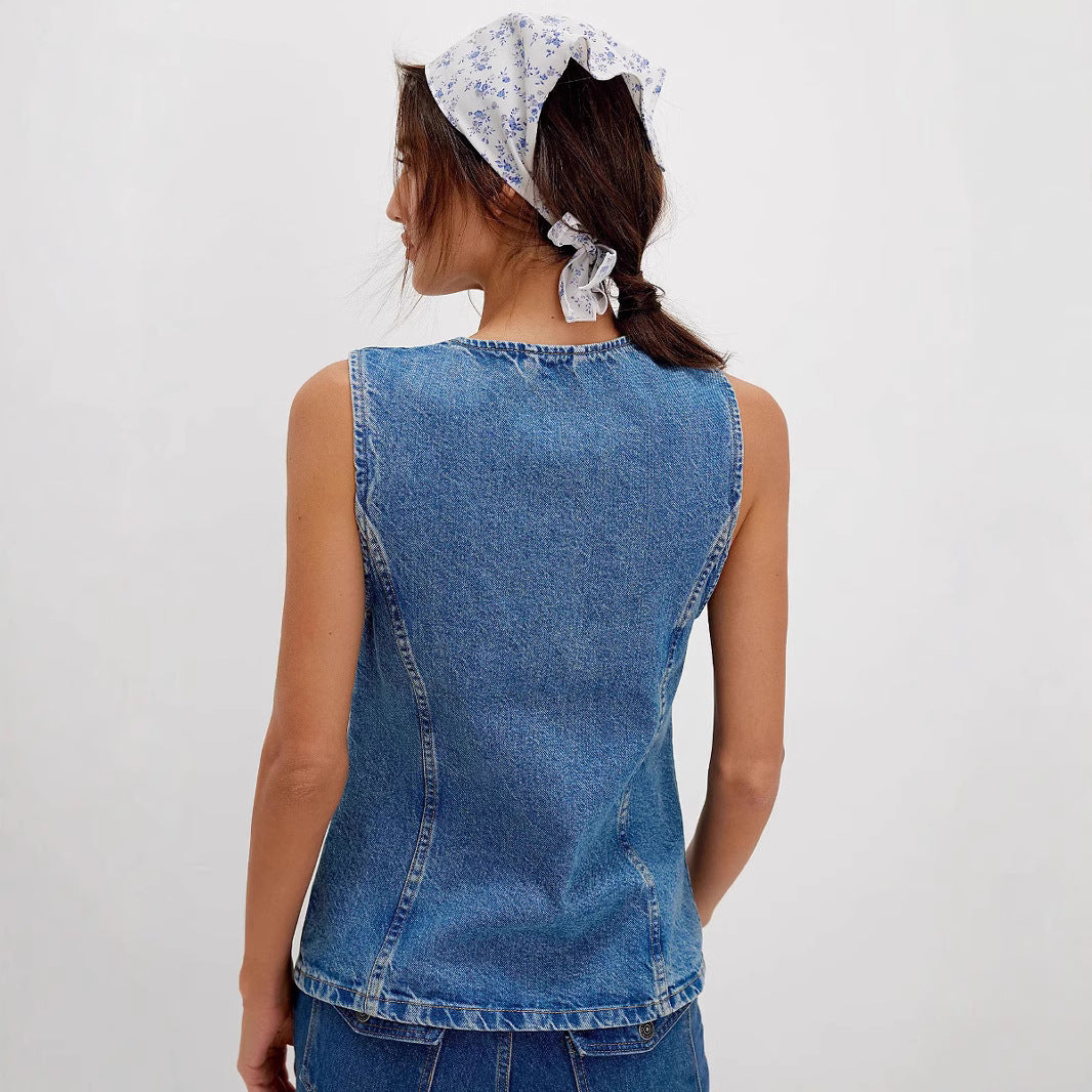 QERIDAD™ Ultra-Soft Button-Down Sleeveless Vest — All-Day Comfort