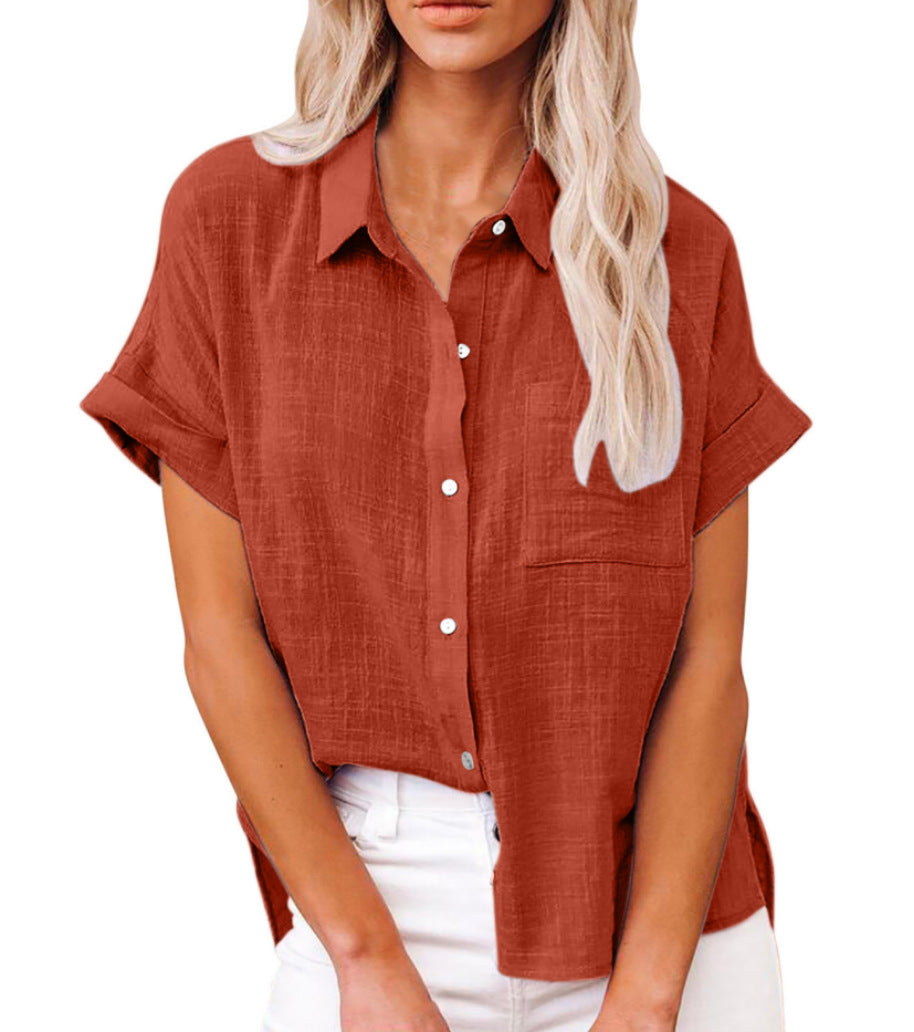 AUDRINE™ Cozy Casual Button-Up Blouse - Effortless Everyday Style