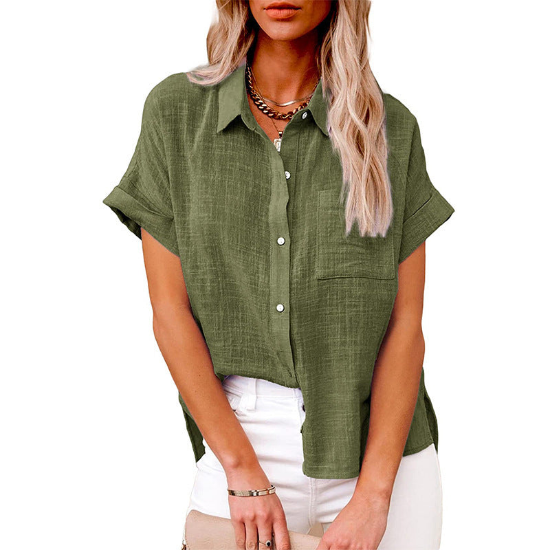 AUDRINE™ Cozy Casual Button-Up Blouse - Effortless Everyday Style