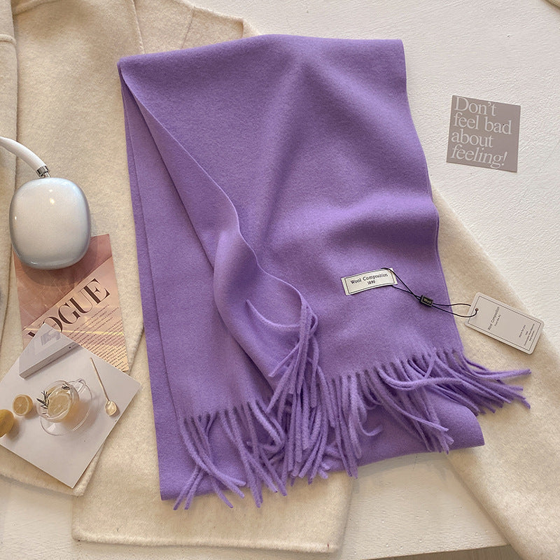 KHIONNE™ Cozy Soft Plain Tassel Scarf & Shawl