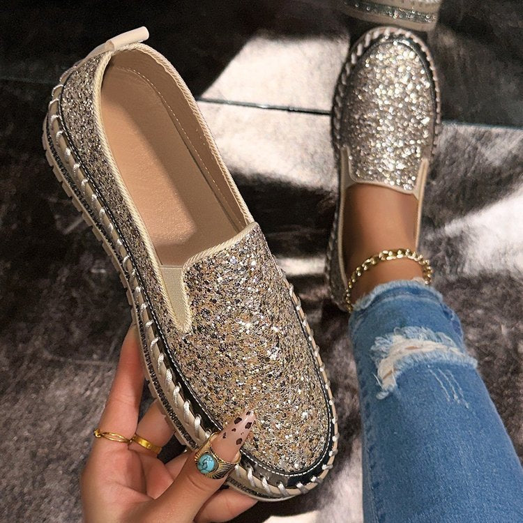 RUBEA™ Glitter Slip-On Loafers – Effortless Everyday Style & All-Day Comfort
