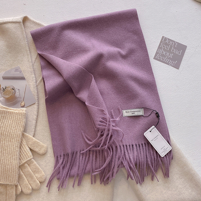 KHIONNE™ Cozy Soft Plain Tassel Scarf & Shawl