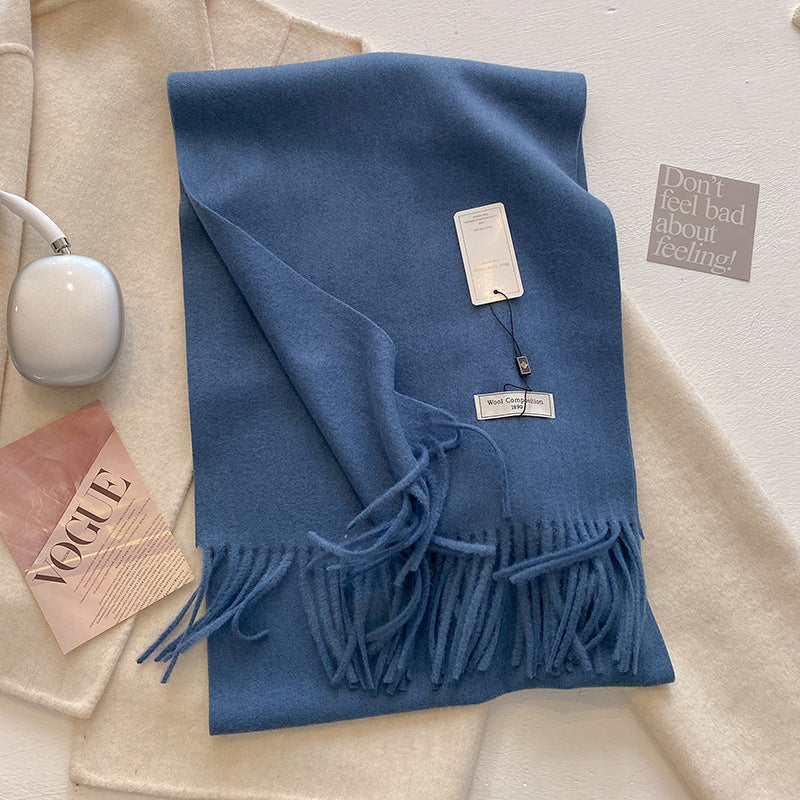 KHIONNE™ Cozy Soft Plain Tassel Scarf & Shawl