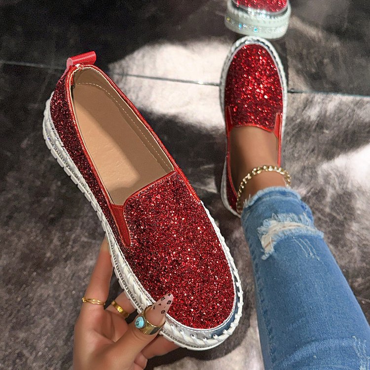 RUBEA™ Glitter Slip-On Loafers – Effortless Everyday Style & All-Day Comfort