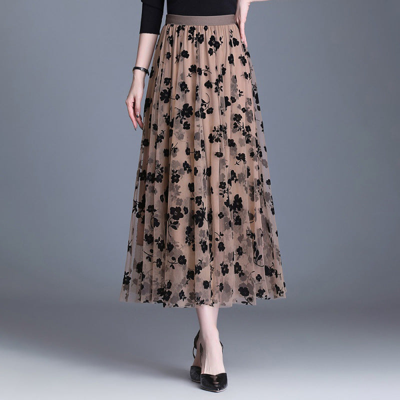 ADELINE™ – Chic Floral Midi Skirt with a Flowy Silhouette