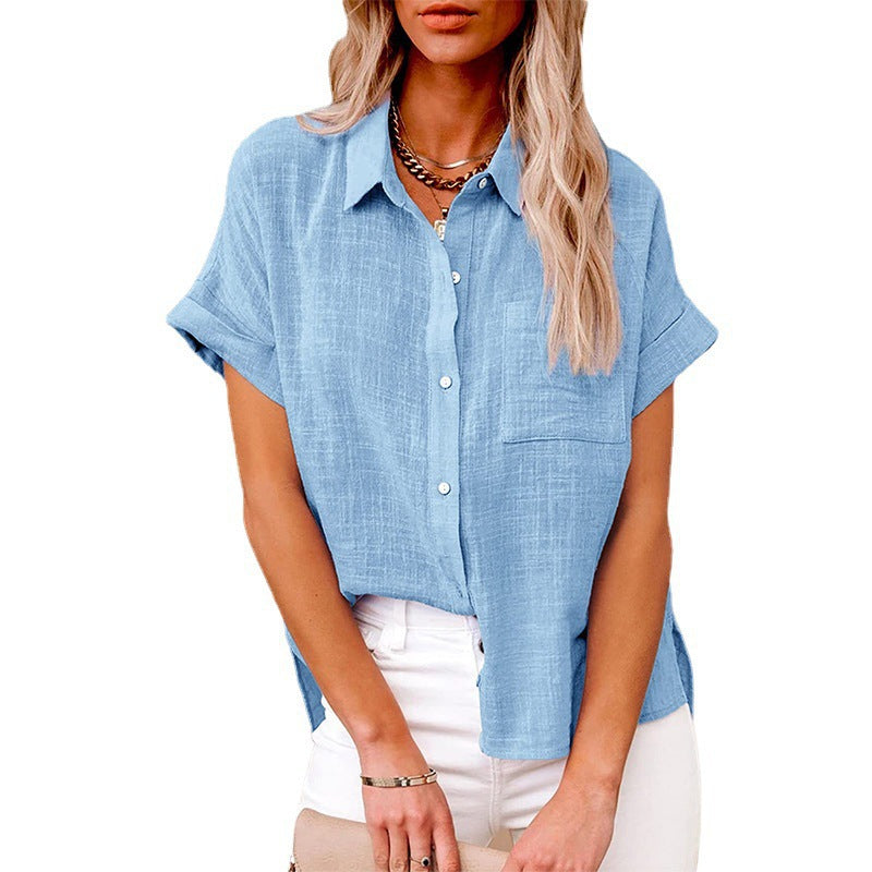 AUDRINE™ Cozy Casual Button-Up Blouse - Effortless Everyday Style