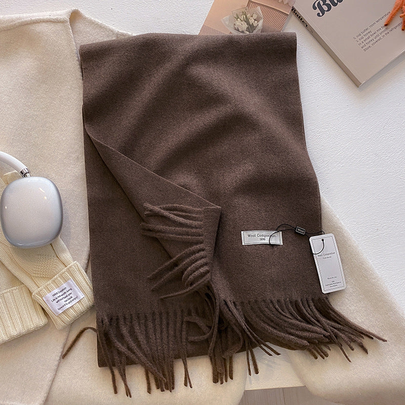 KHIONNE™ Cozy Soft Plain Tassel Scarf & Shawl